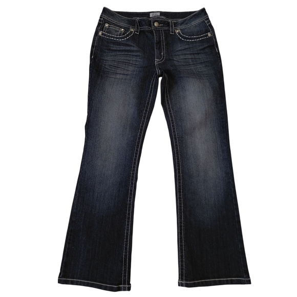 Blue Flare & Wide Leg Jeans with Classic Denim Texture - Picture 1 of 7